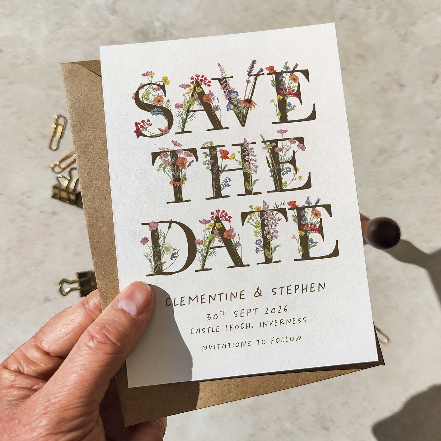 Cottage Garden Wildflowers Save The Date Card