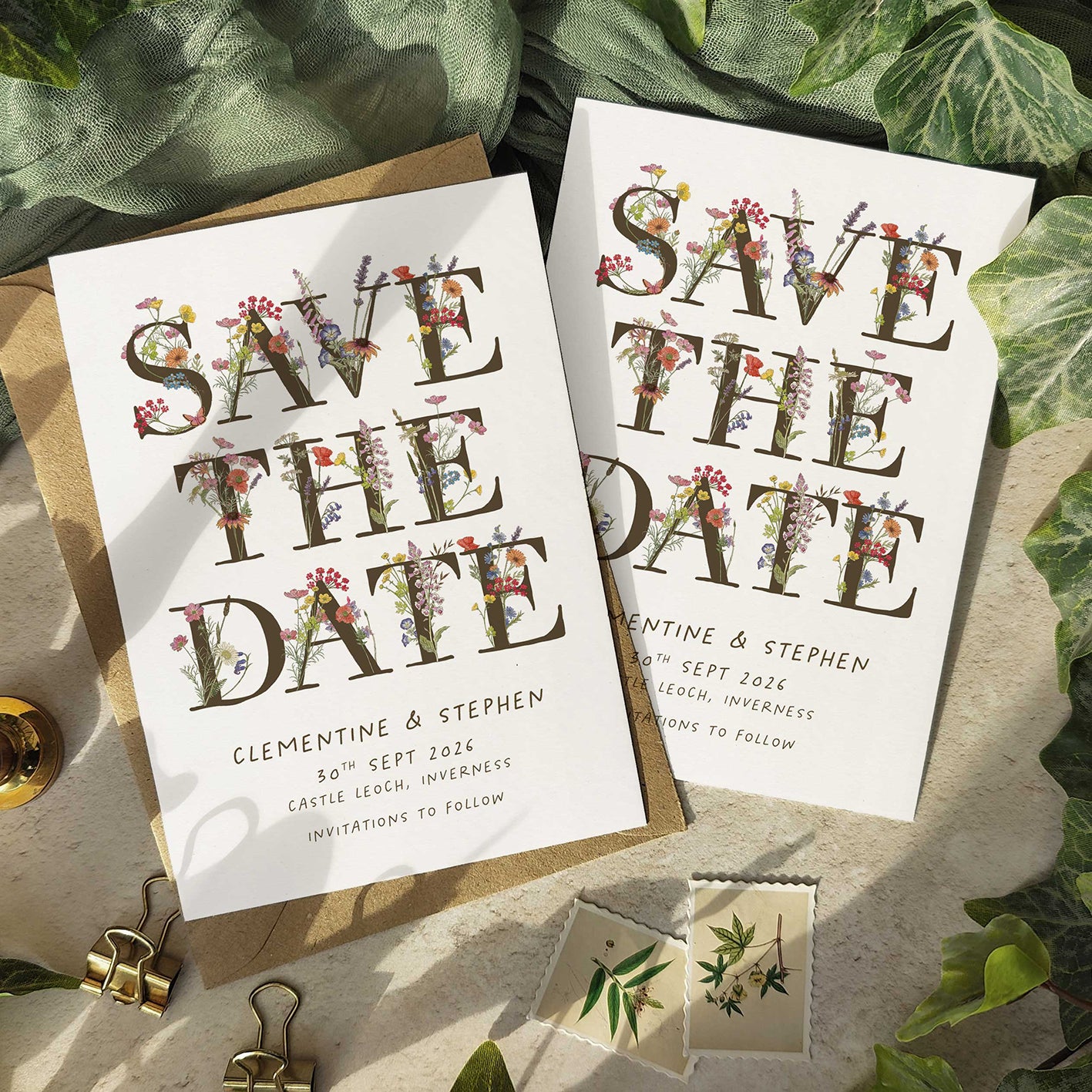 Cottage Garden Wildflowers Save The Date Card