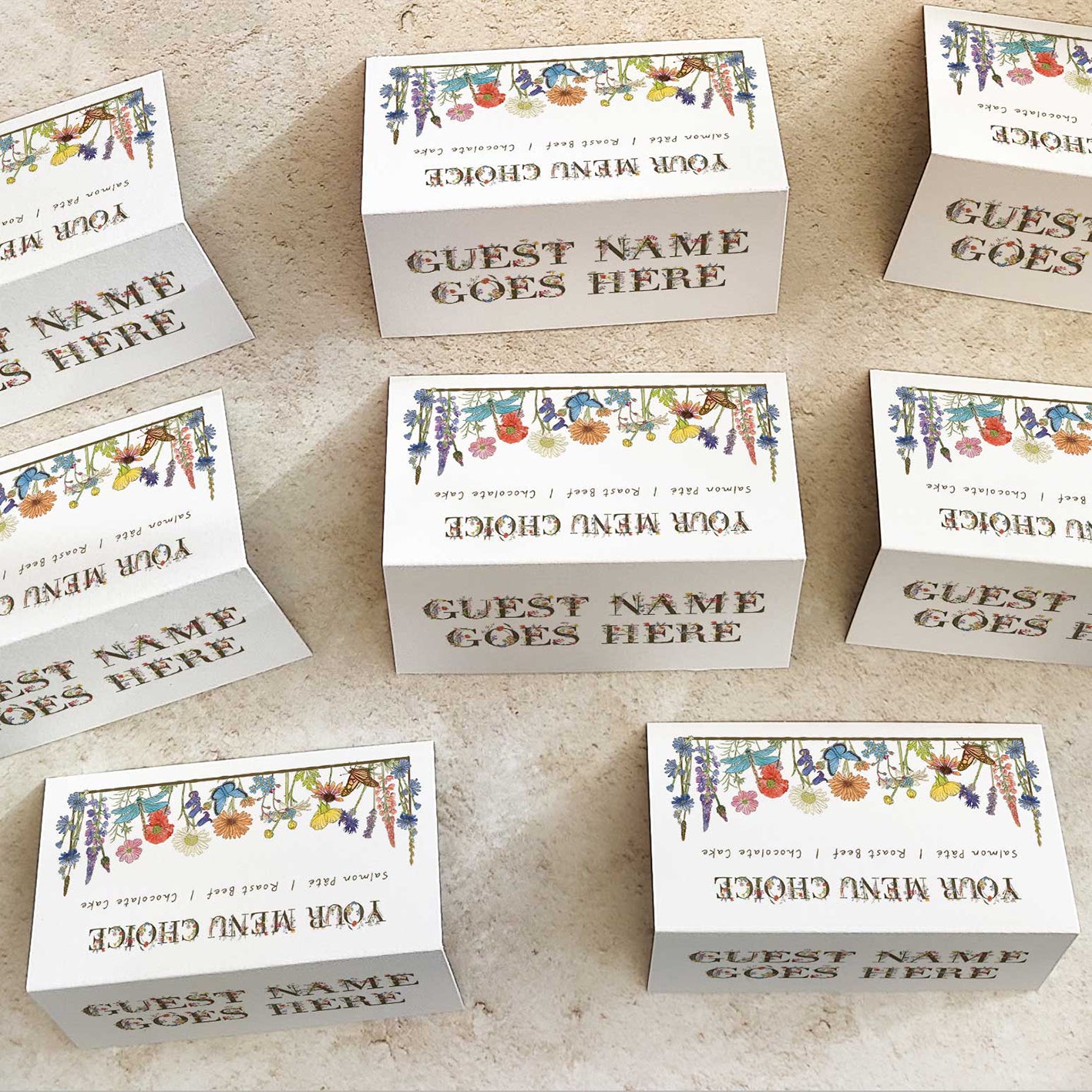 Cottage Garden Letters Place Cards