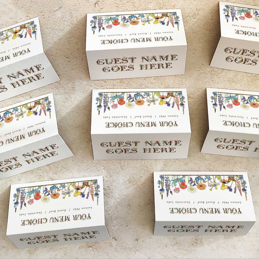 Cottage Garden Letters Place Cards