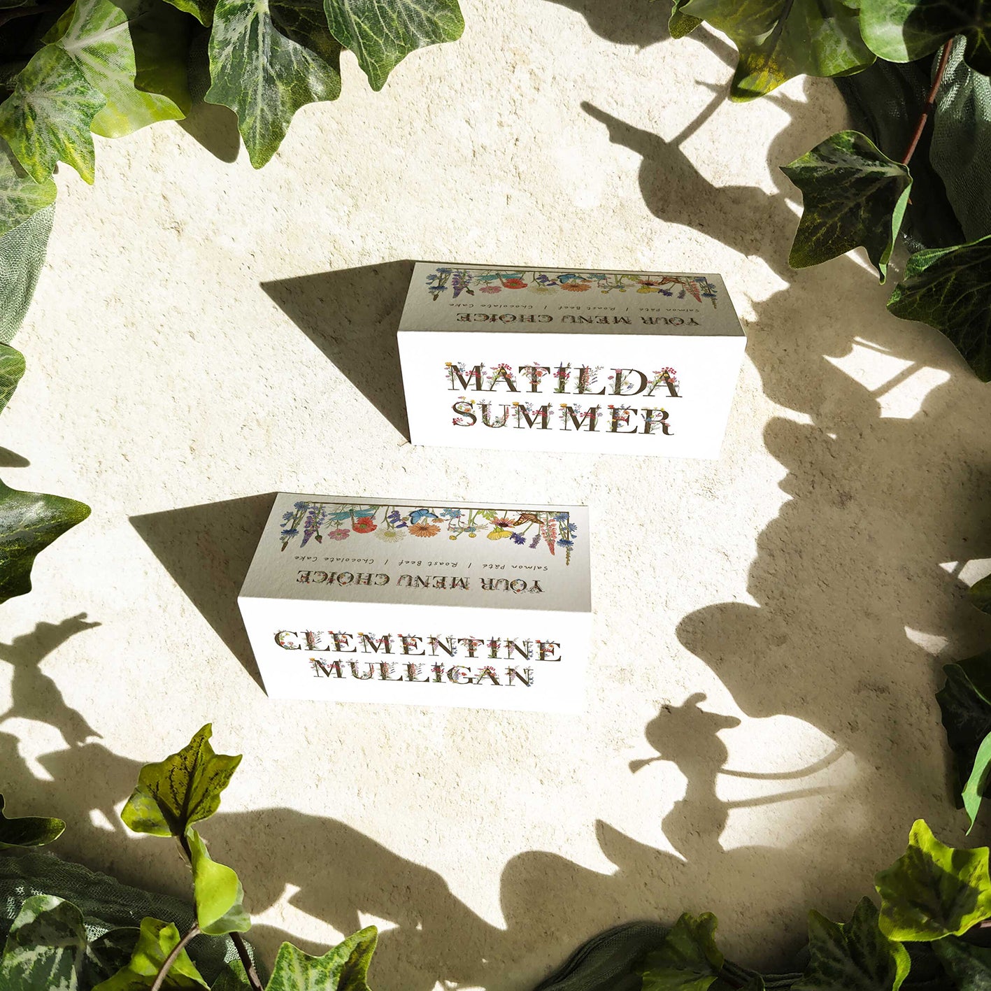 Cottage Garden Letters Place Cards