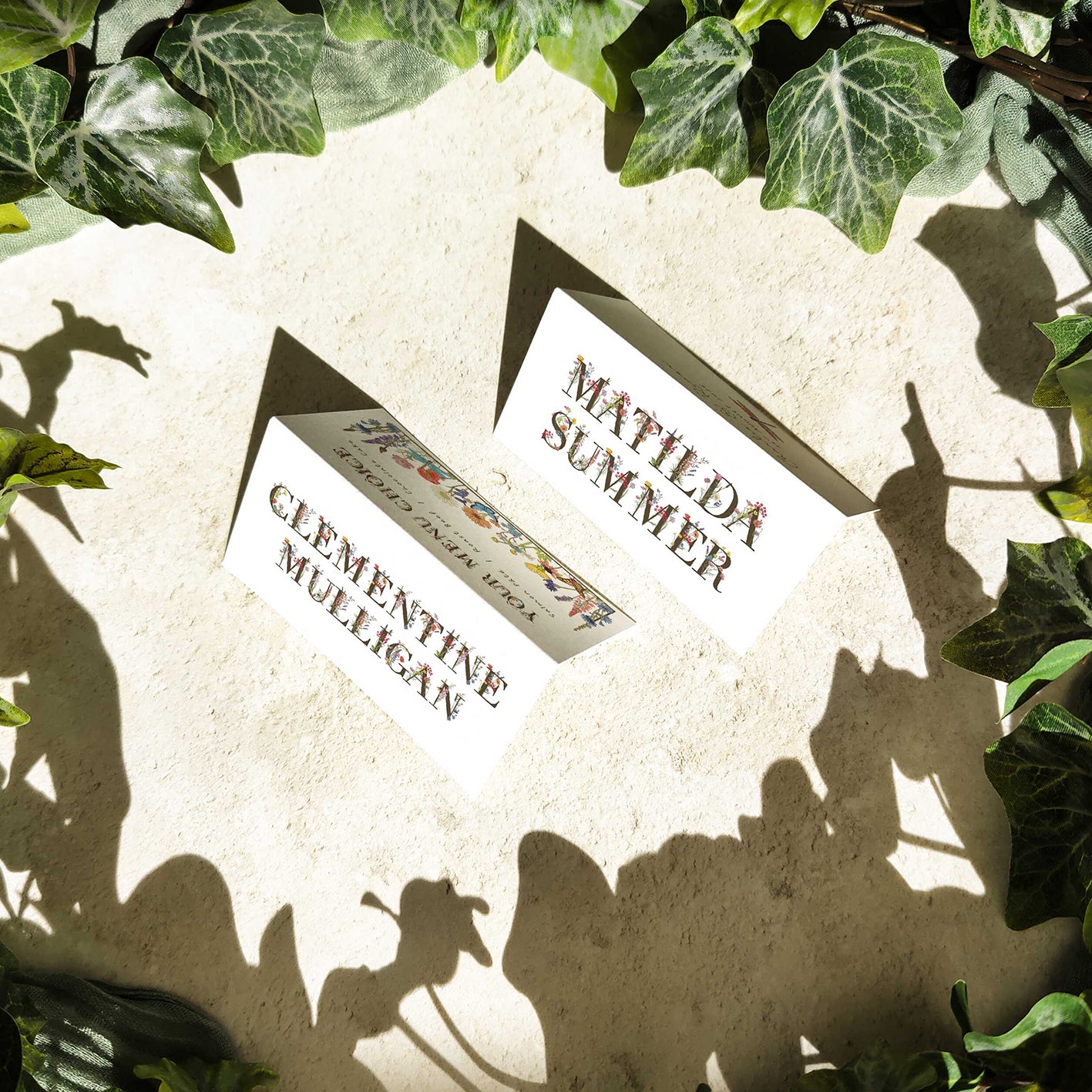 Cottage Garden Letters Place Cards