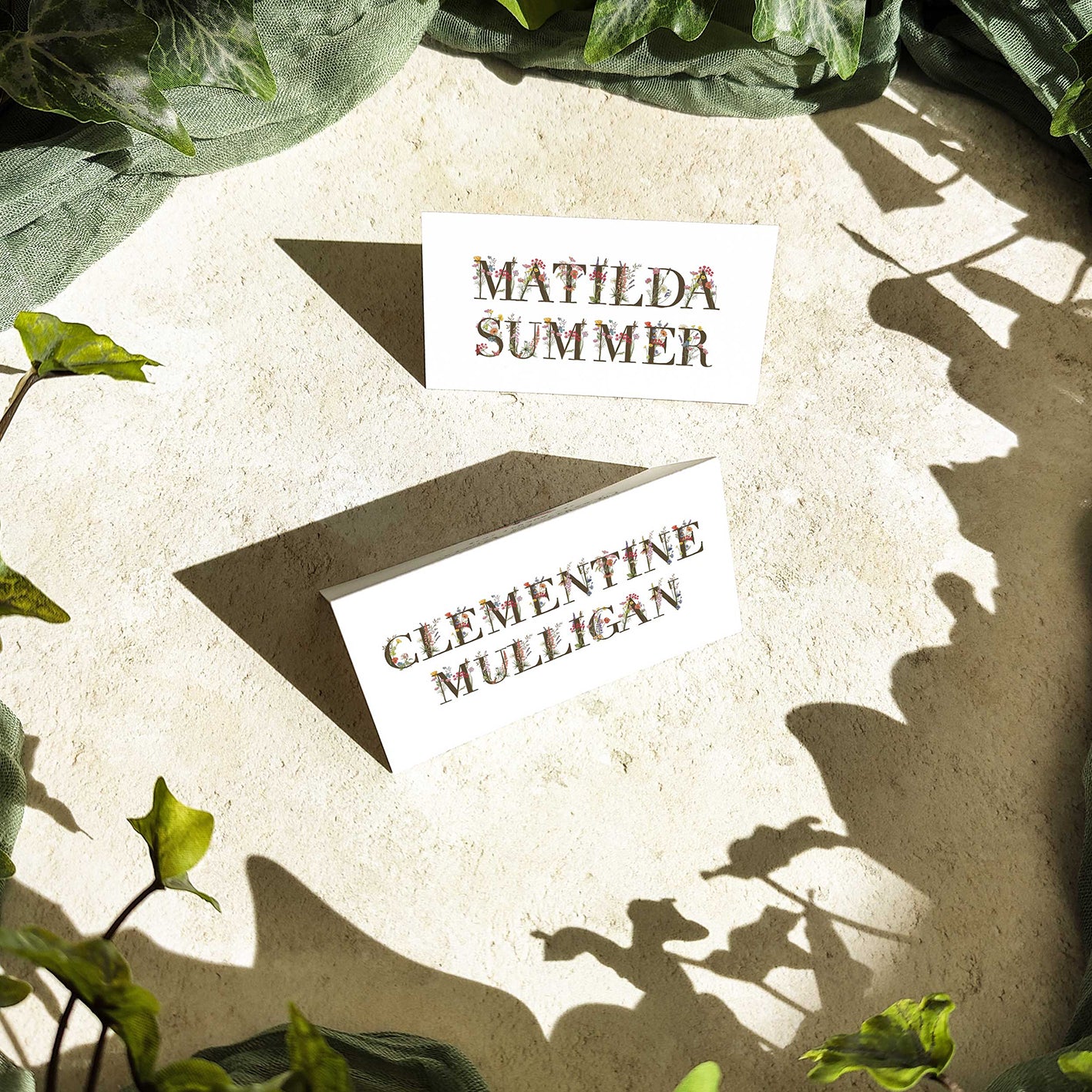 Cottage Garden Letters Place Cards