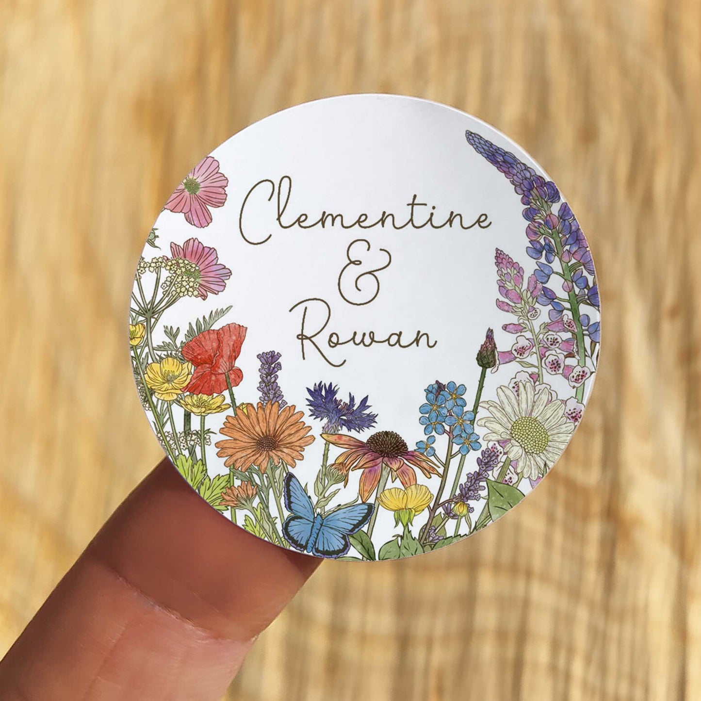 Cottage Garden Personalised Names Stickers (35 stickers)