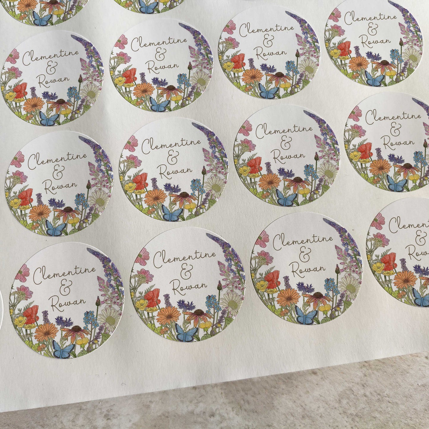 Cottage Garden Personalised Names Stickers (35 stickers)