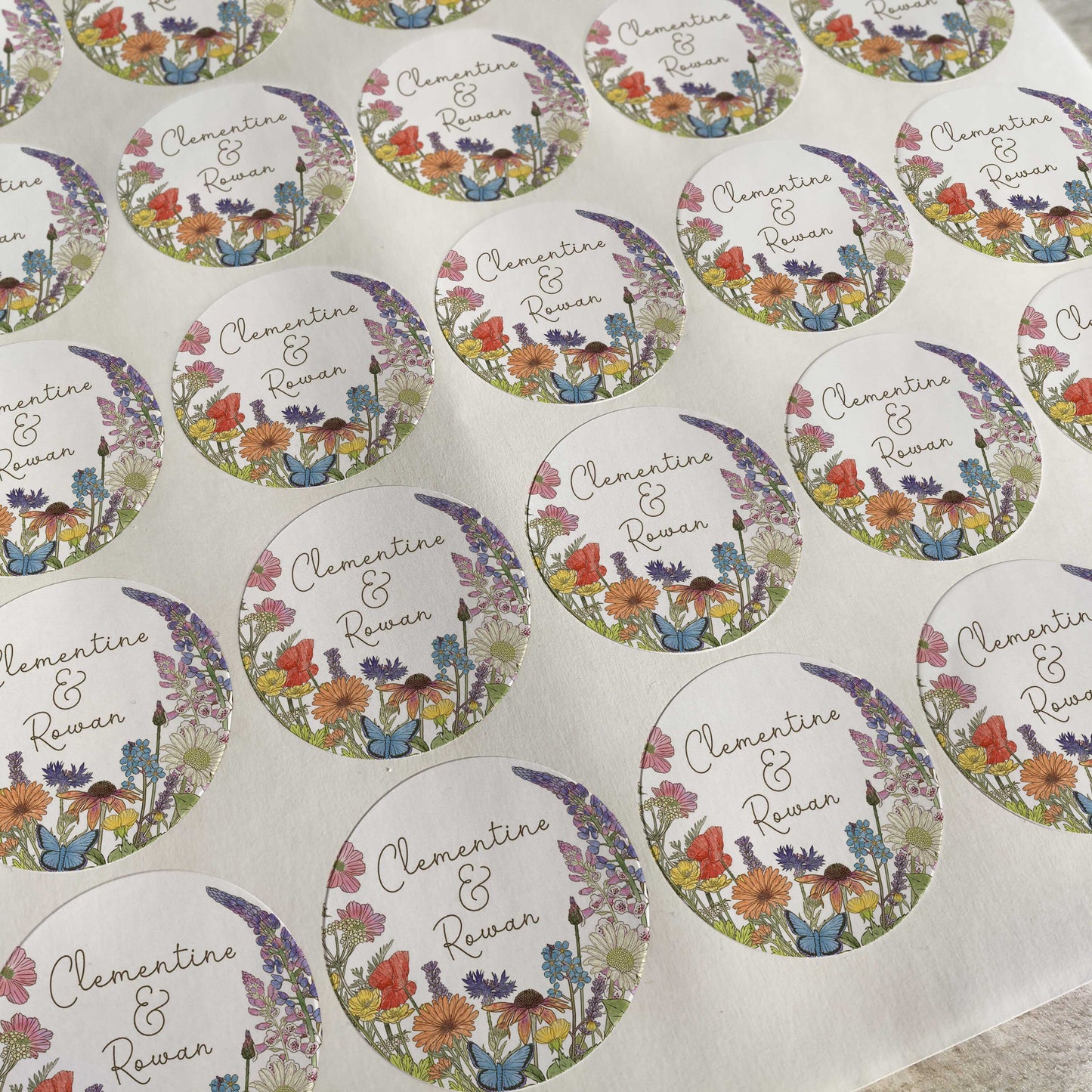 Cottage Garden Personalised Names Stickers (35 stickers)
