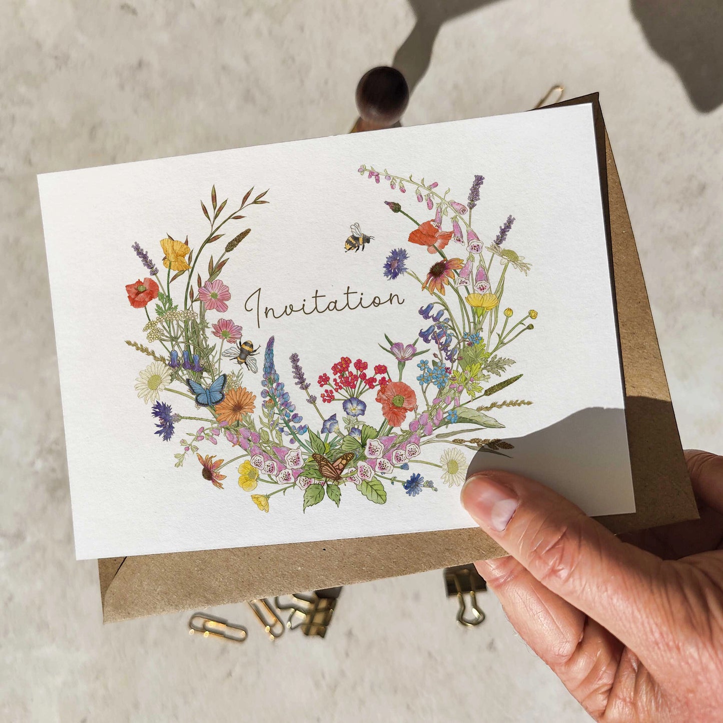 10 x Cottage Garden Wildflowers Ready To Write Invitations