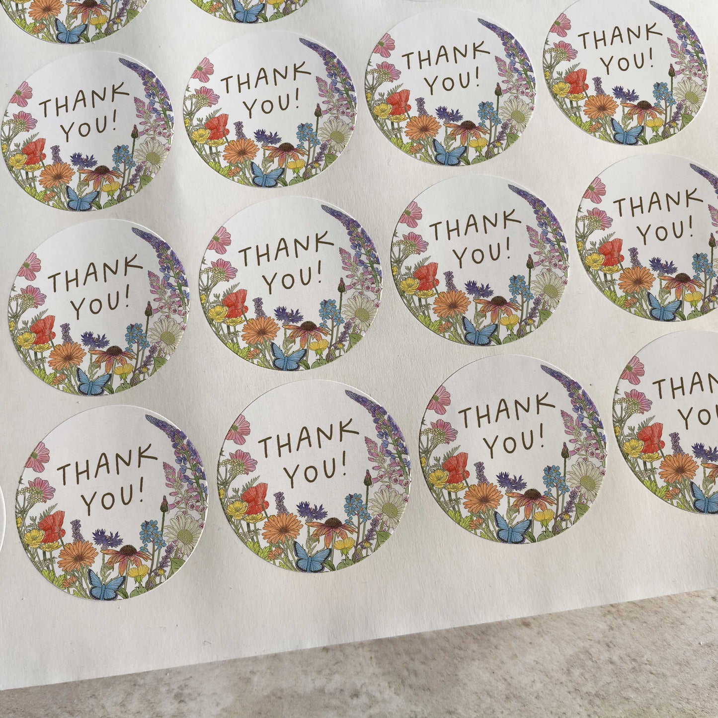 Cottage Garden Thank You Stickers (35 stickers)