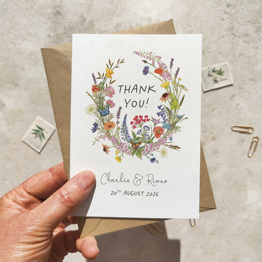 Cottage Garden Personalised Thank You Cards