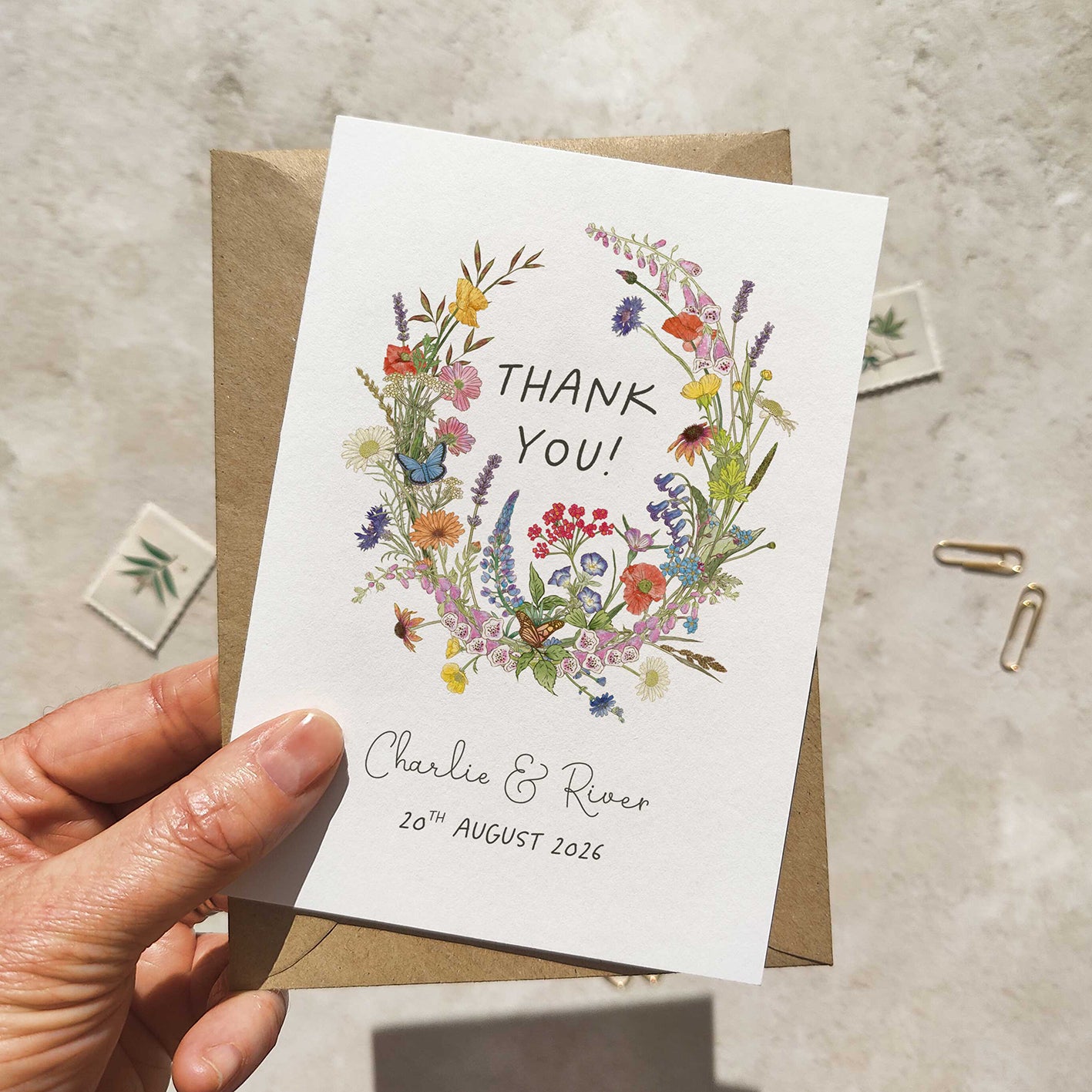 Cottage Garden Personalised Thank You Cards