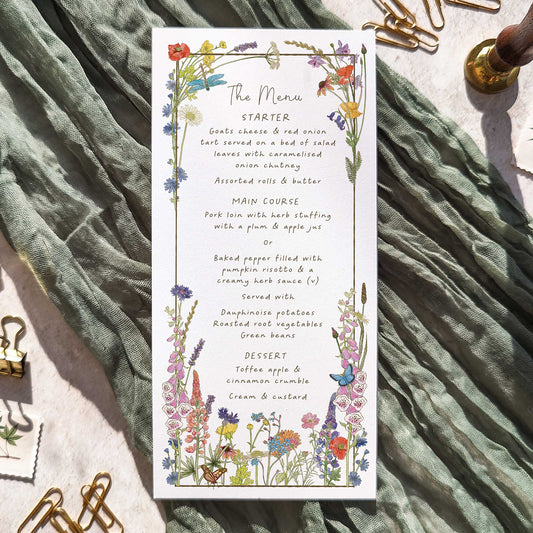 Cottage Garden Menu Cards