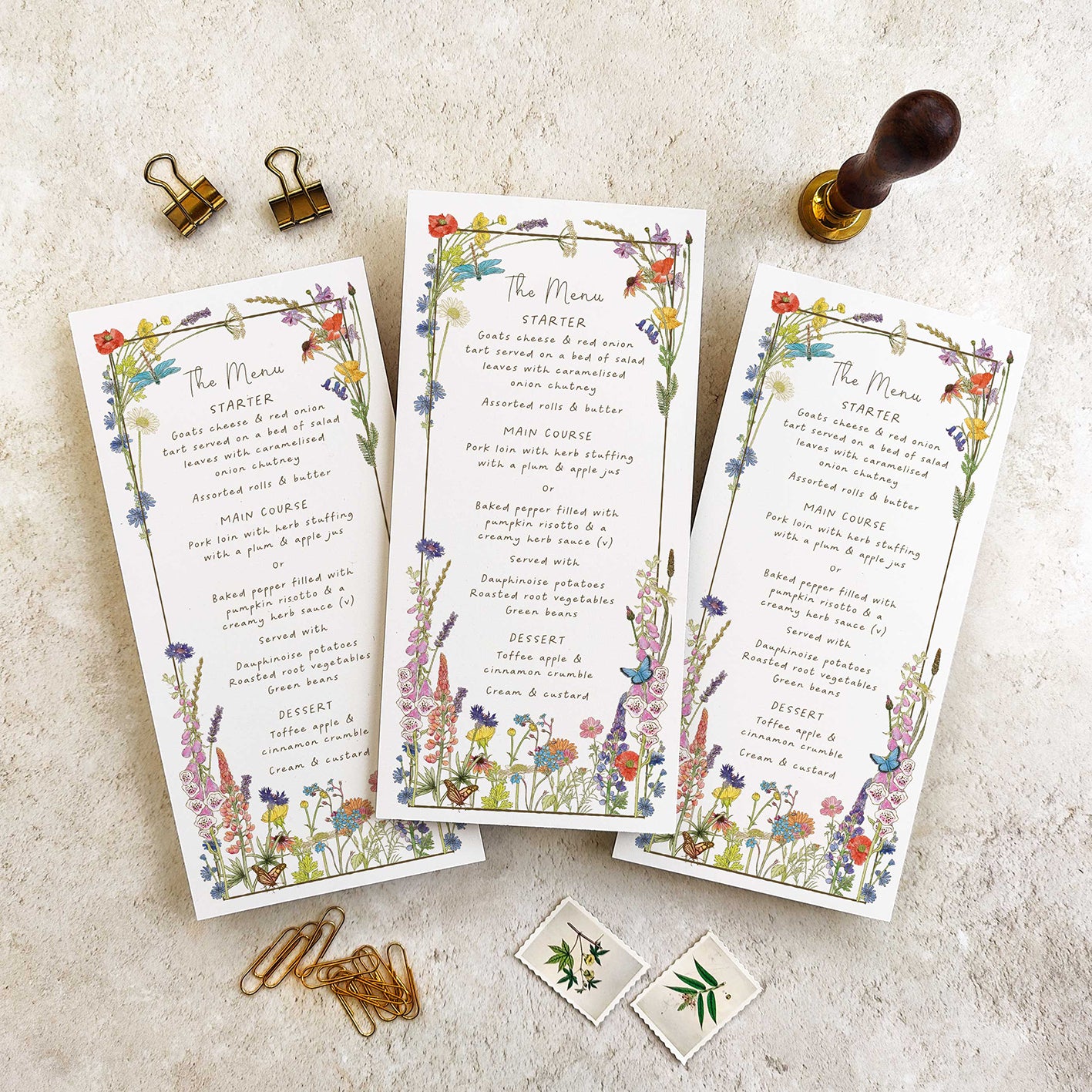 Cottage Garden Menu Cards