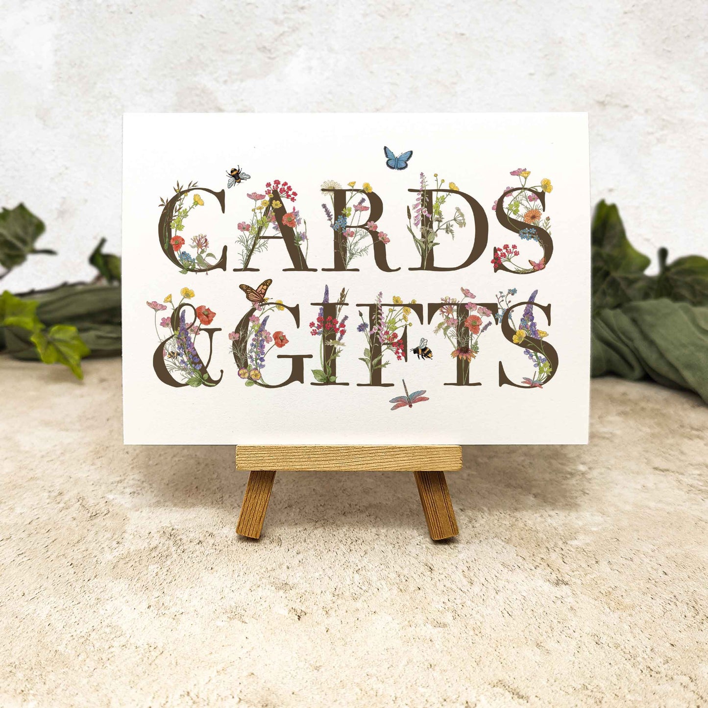 Cottage Garden Floral Cards & Gifts Sign