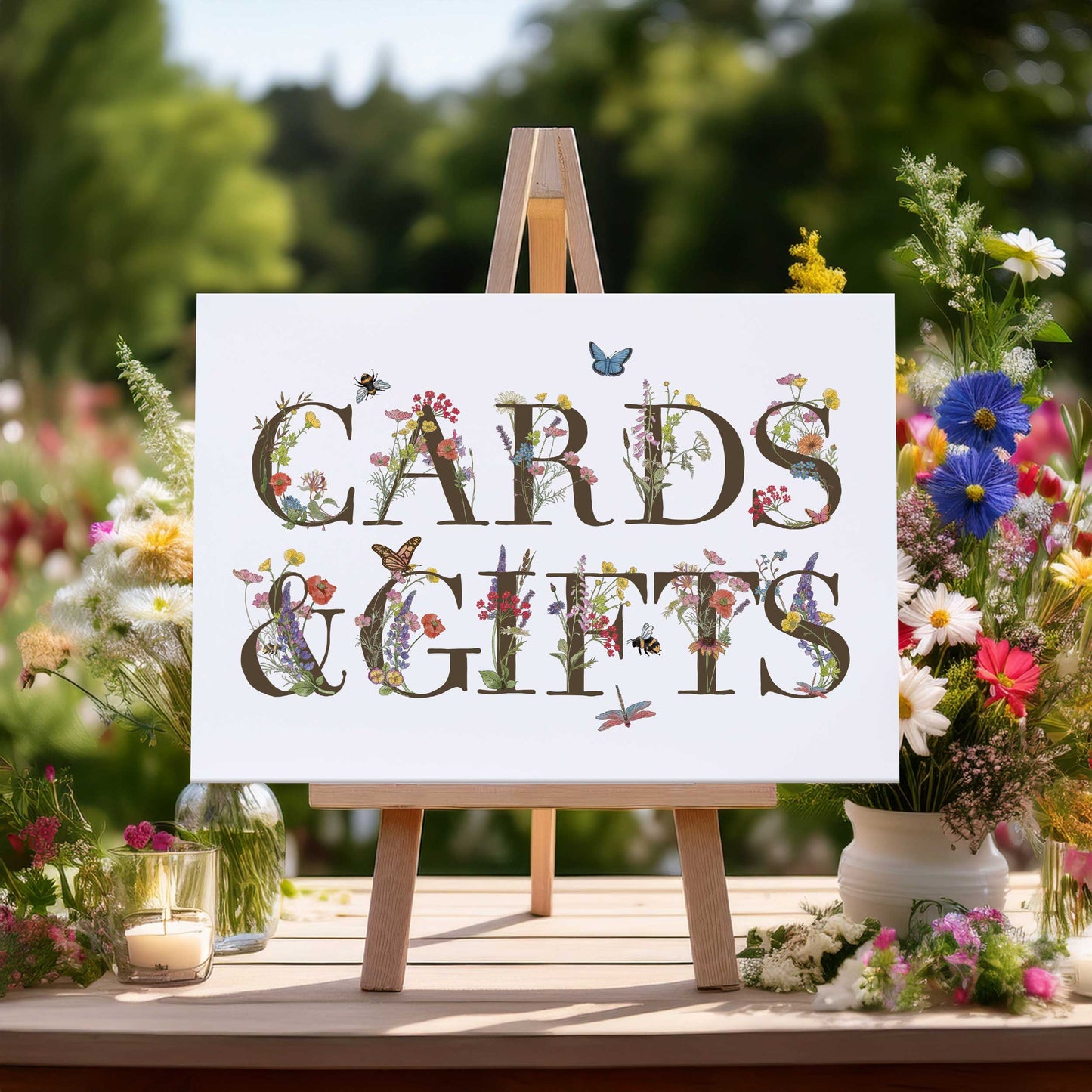 Cottage Garden Floral Cards & Gifts Sign