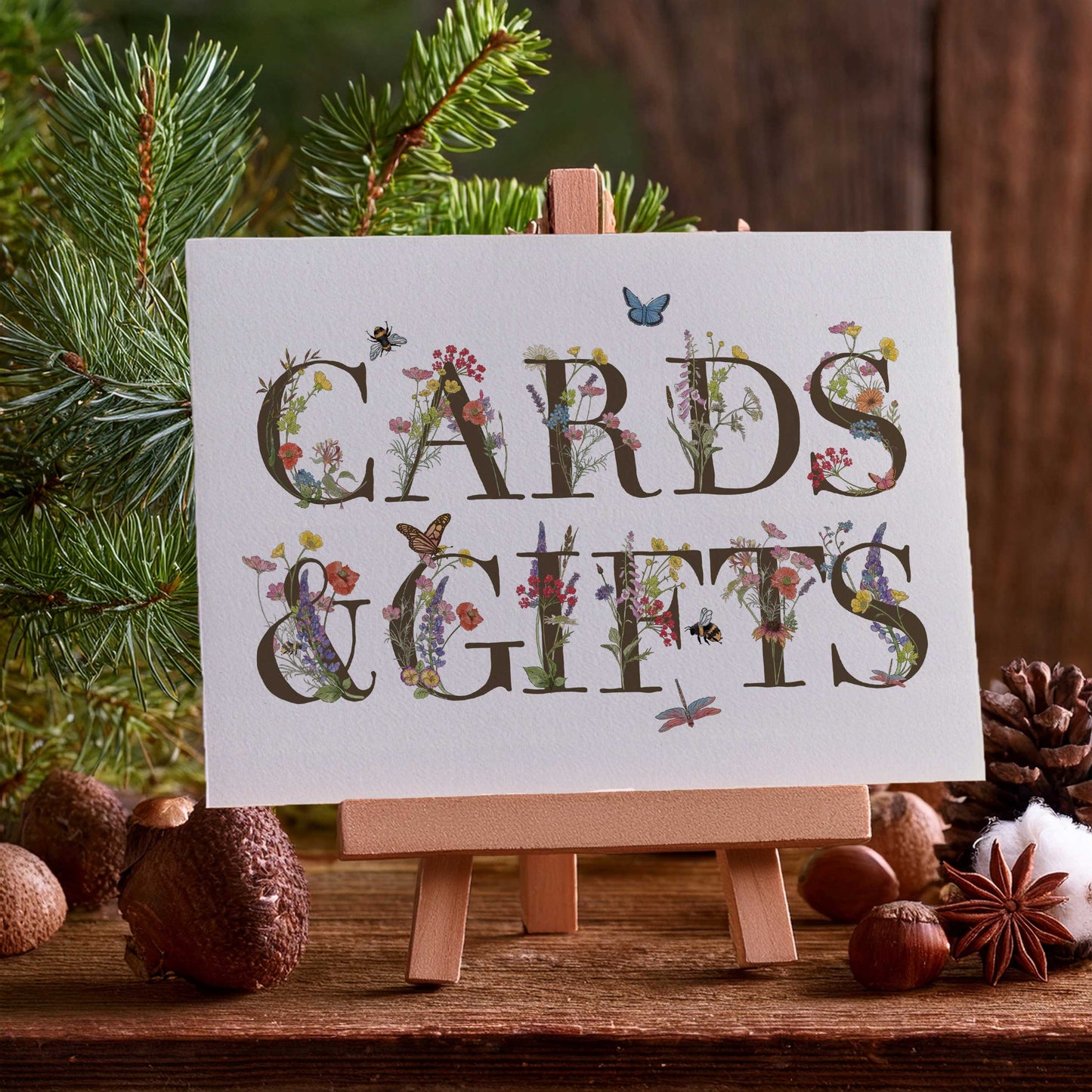 Cottage Garden Floral Cards & Gifts Sign