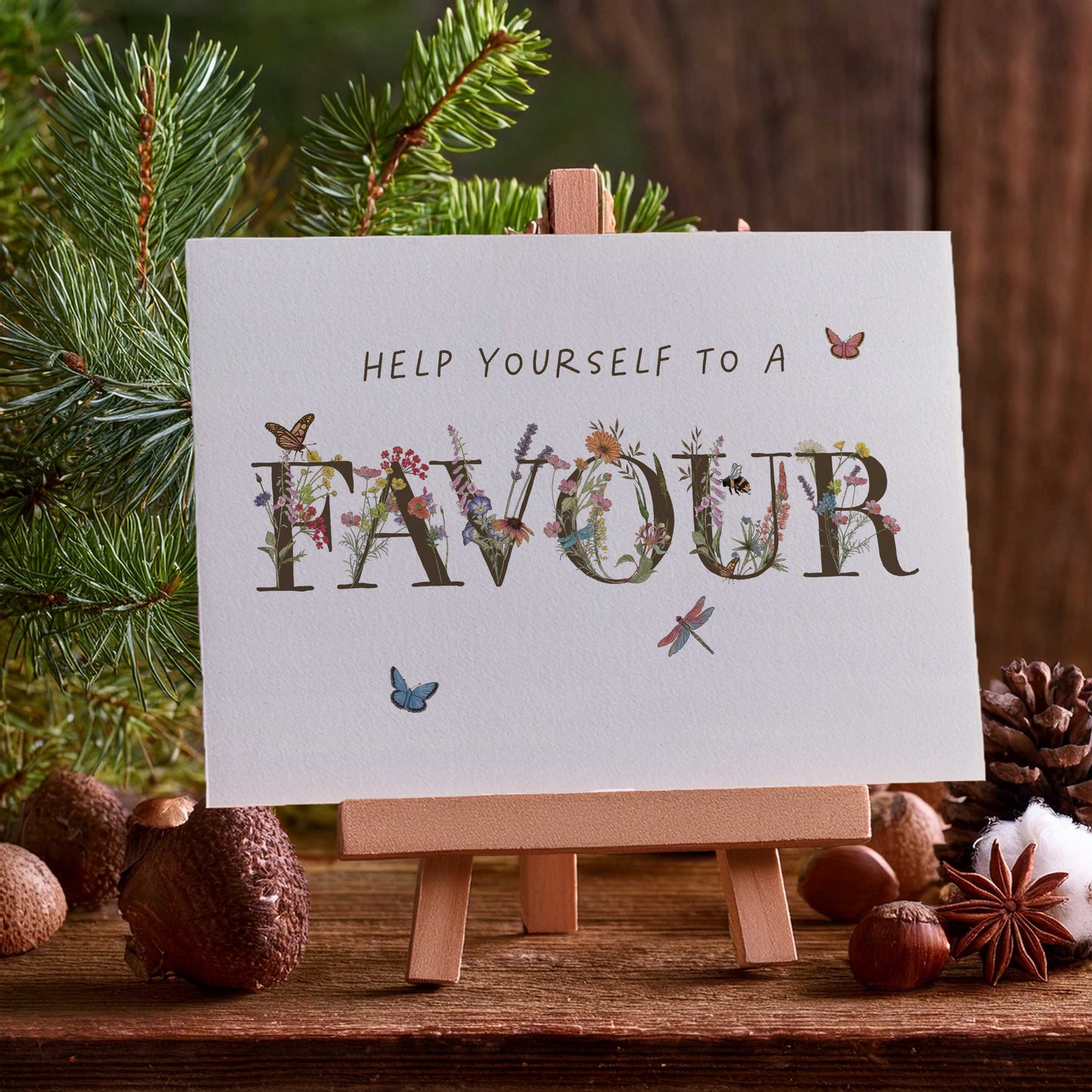 Cottage Garden Floral Favours Sign