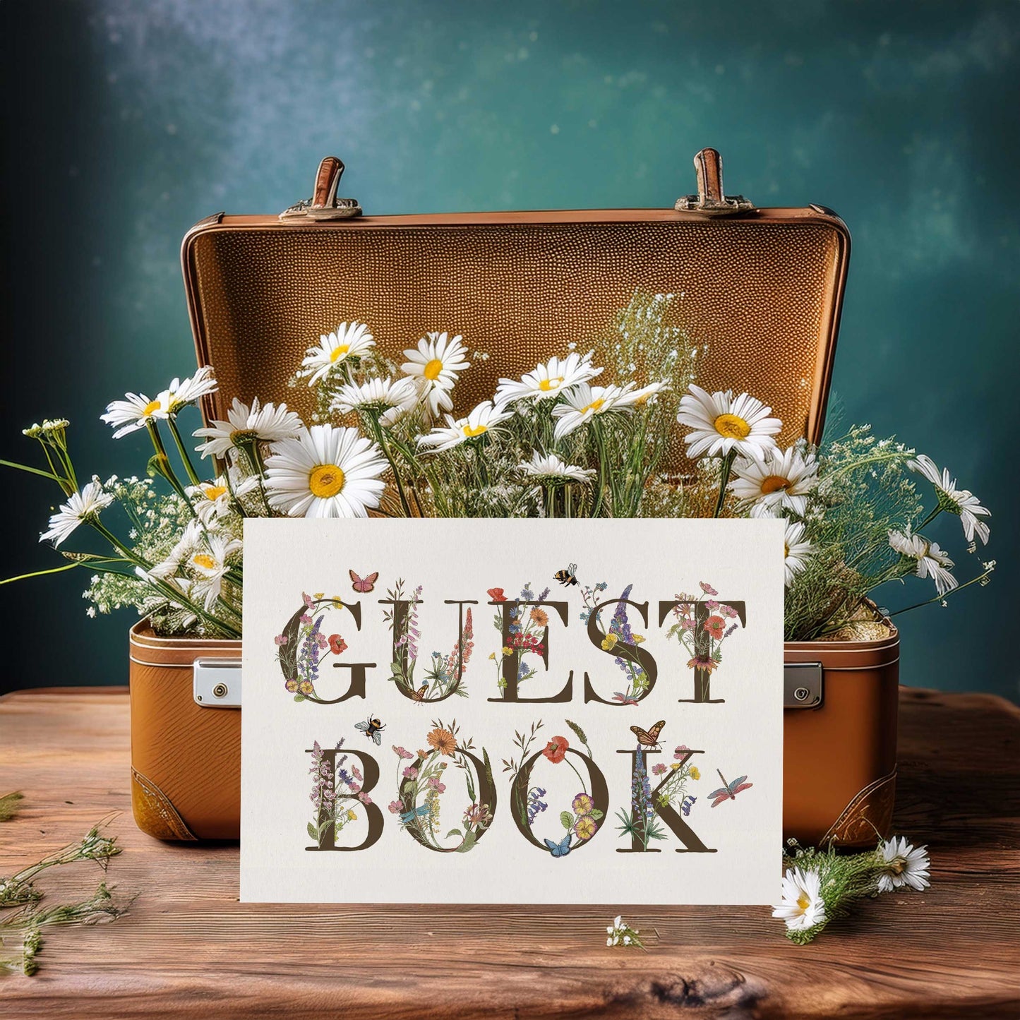 Cottage Garden Floral Guest Book Sign