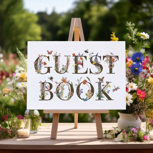 Cottage Garden Floral Guest Book Sign