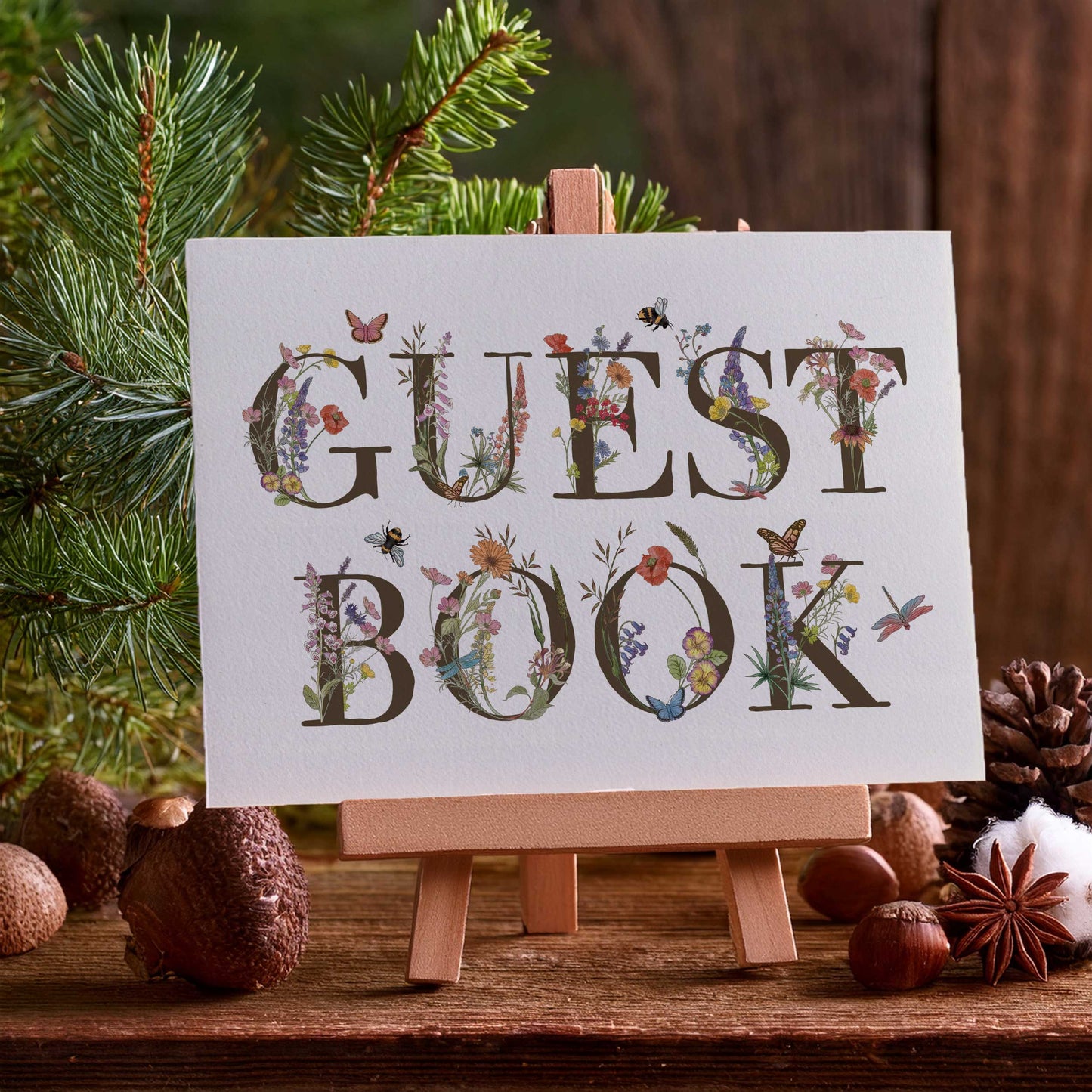 Cottage Garden Floral Guest Book Sign