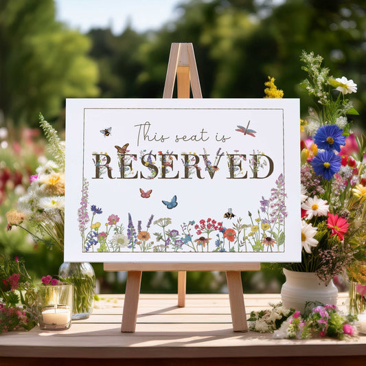Cottage Garden Floral Reserved Sign