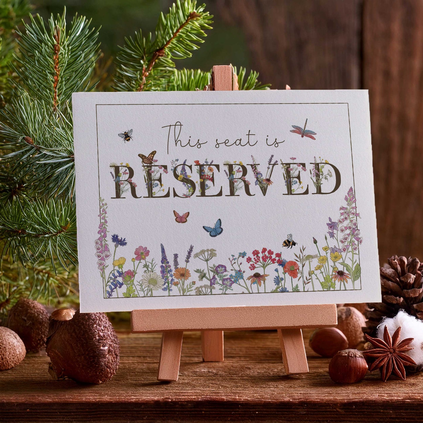 Cottage Garden Floral Reserved Sign