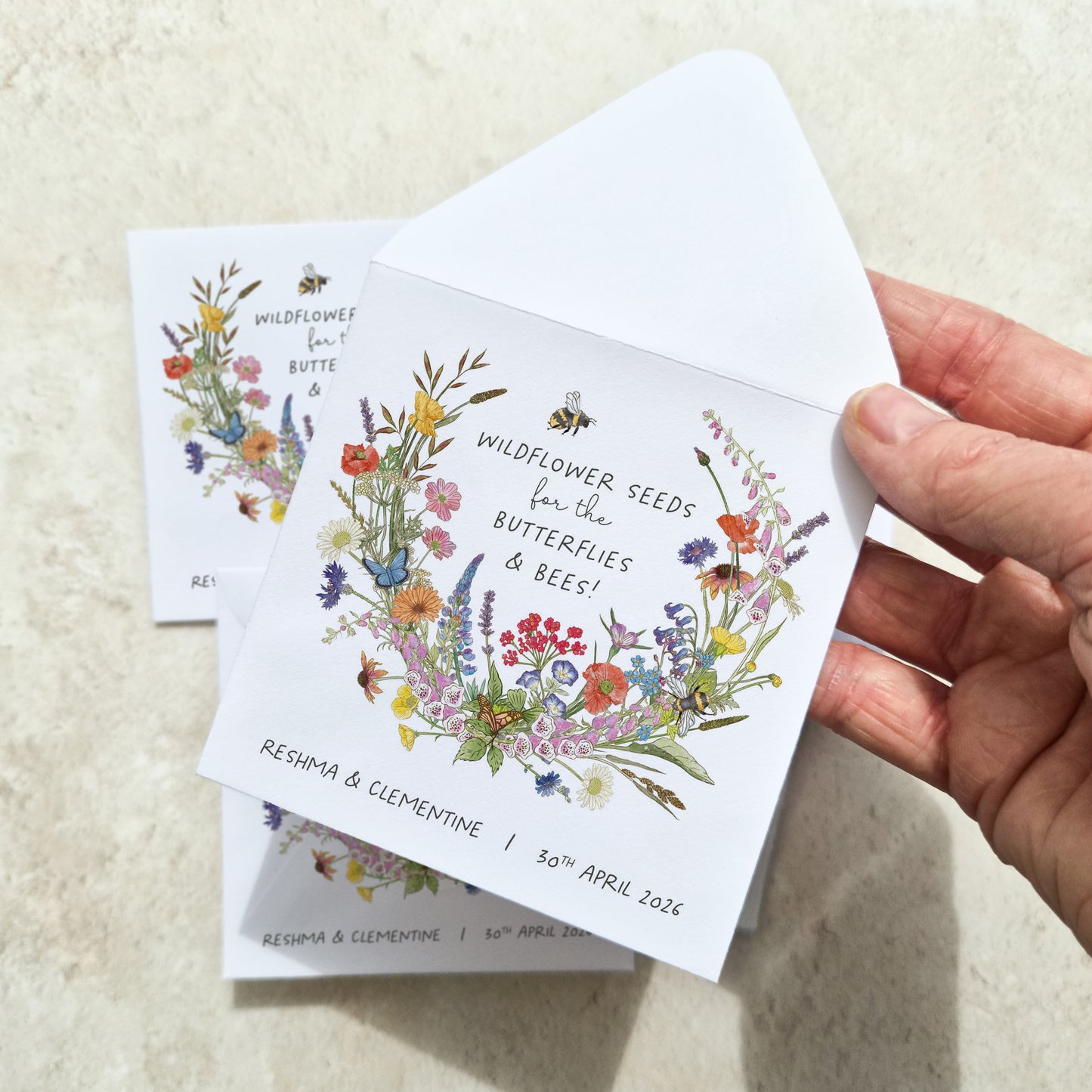 Cottage Garden Seed Packet Favours (Butterflies and bees) (Pack of 10)
