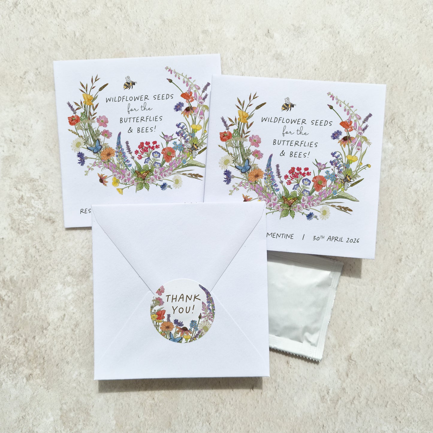 Cottage Garden Seed Packet Favours (Butterflies and bees) (Pack of 10)