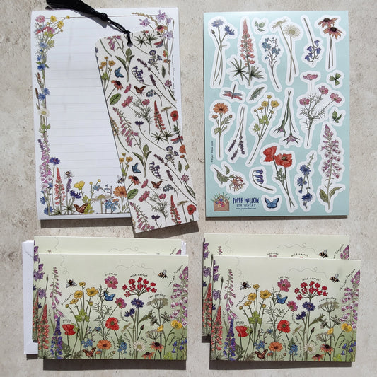 Cottage Garden Wildflowers Stationery Gift Set