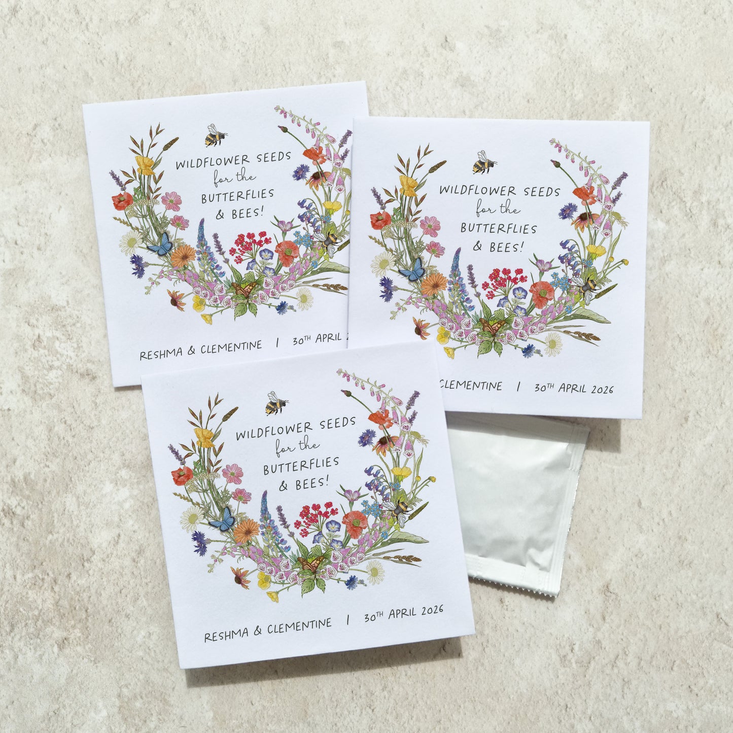 Cottage Garden Seed Packet Favours (Butterflies and bees) (Pack of 10)