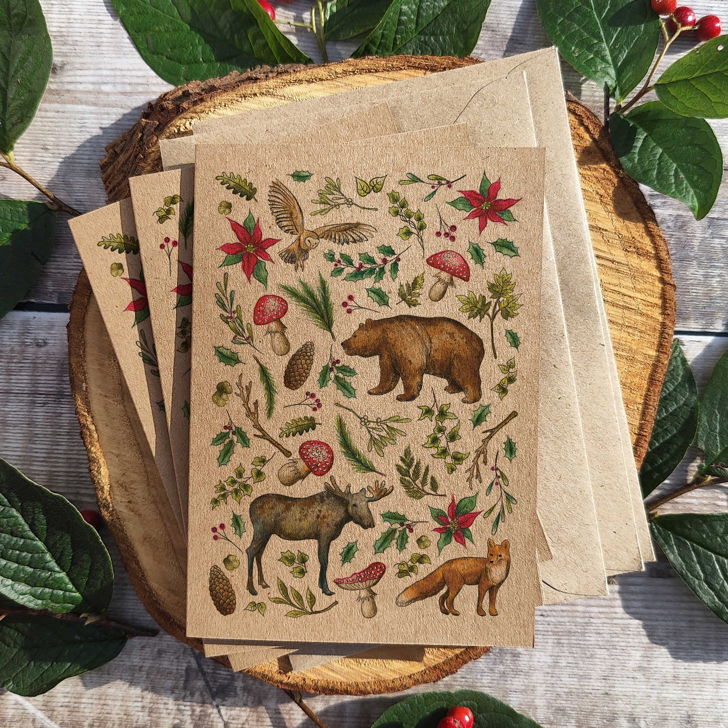 Woodland Animals Christmas Cards & Envelopes