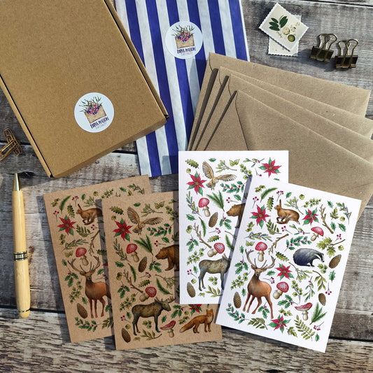 Woodland Animals Christmas Cards & Envelopes