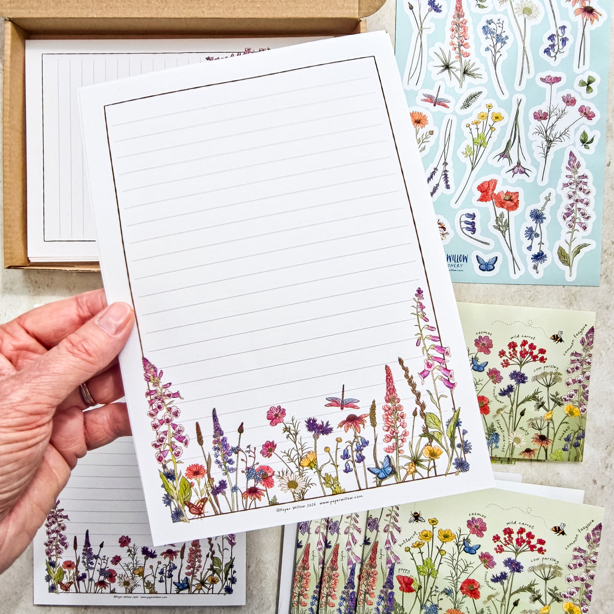 Cottage Garden Deluxe Wildflowers Letter Writing Set