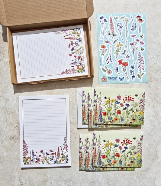 Cottage Garden Deluxe Wildflowers Letter Writing Set