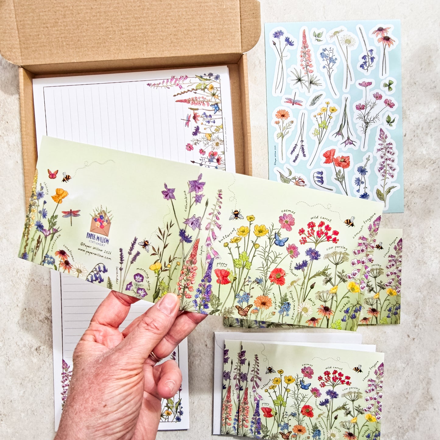 Cottage Garden Deluxe Wildflowers Letter Writing Set