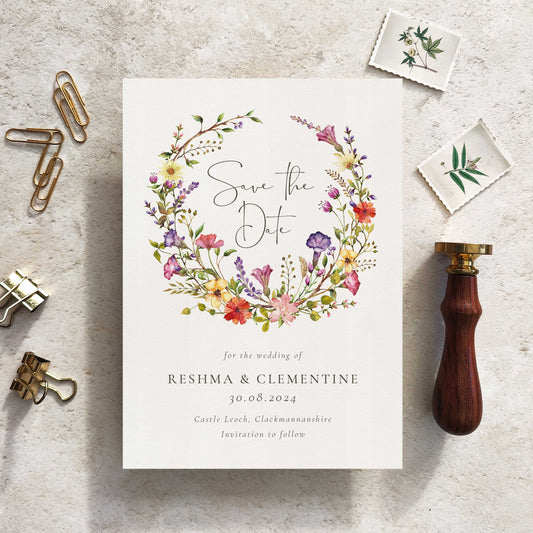 Delicate Wildflower Save The Date Card