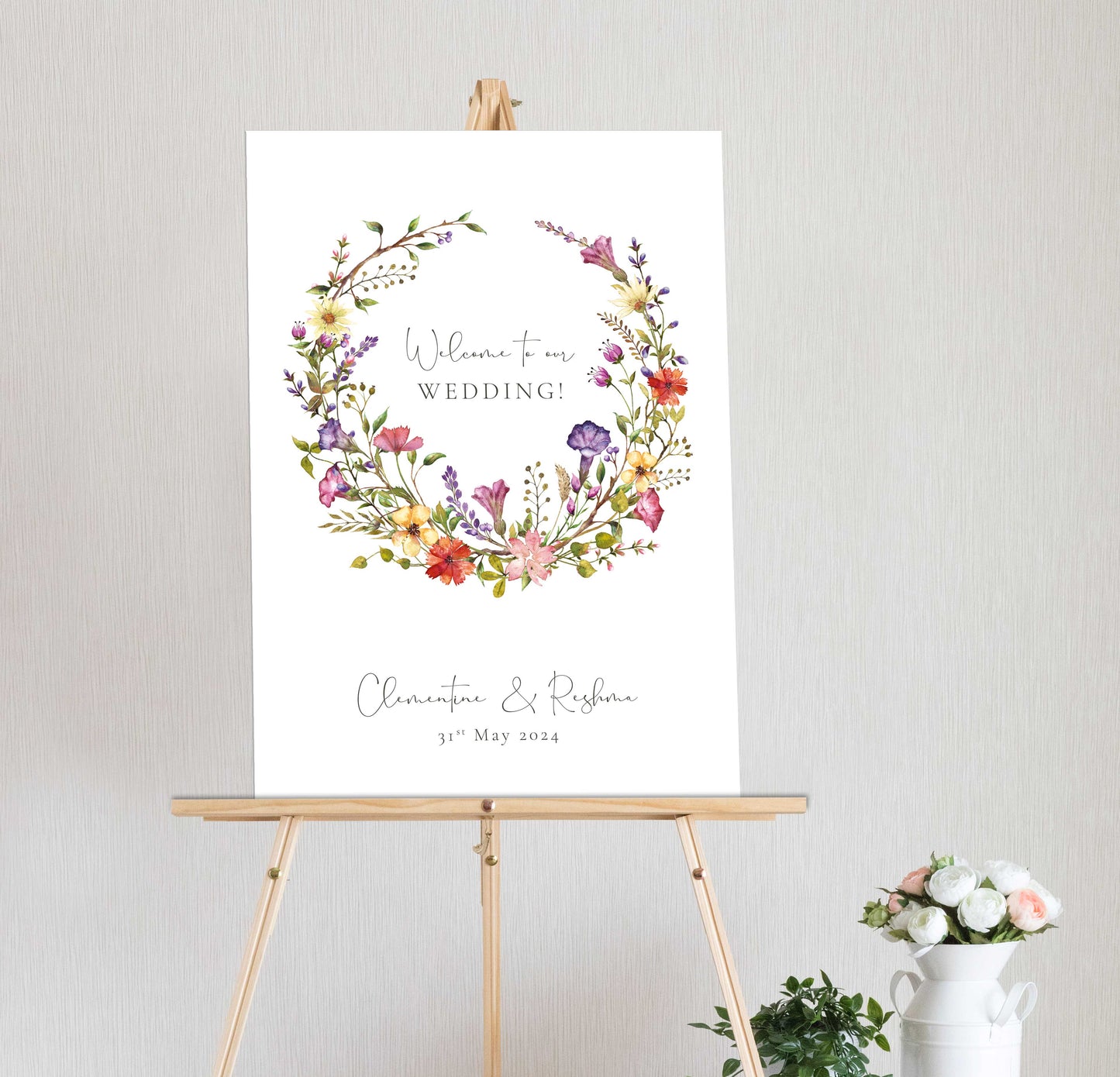 Delicate Wildflower Welcome Sign/ Wedding Timeline Board