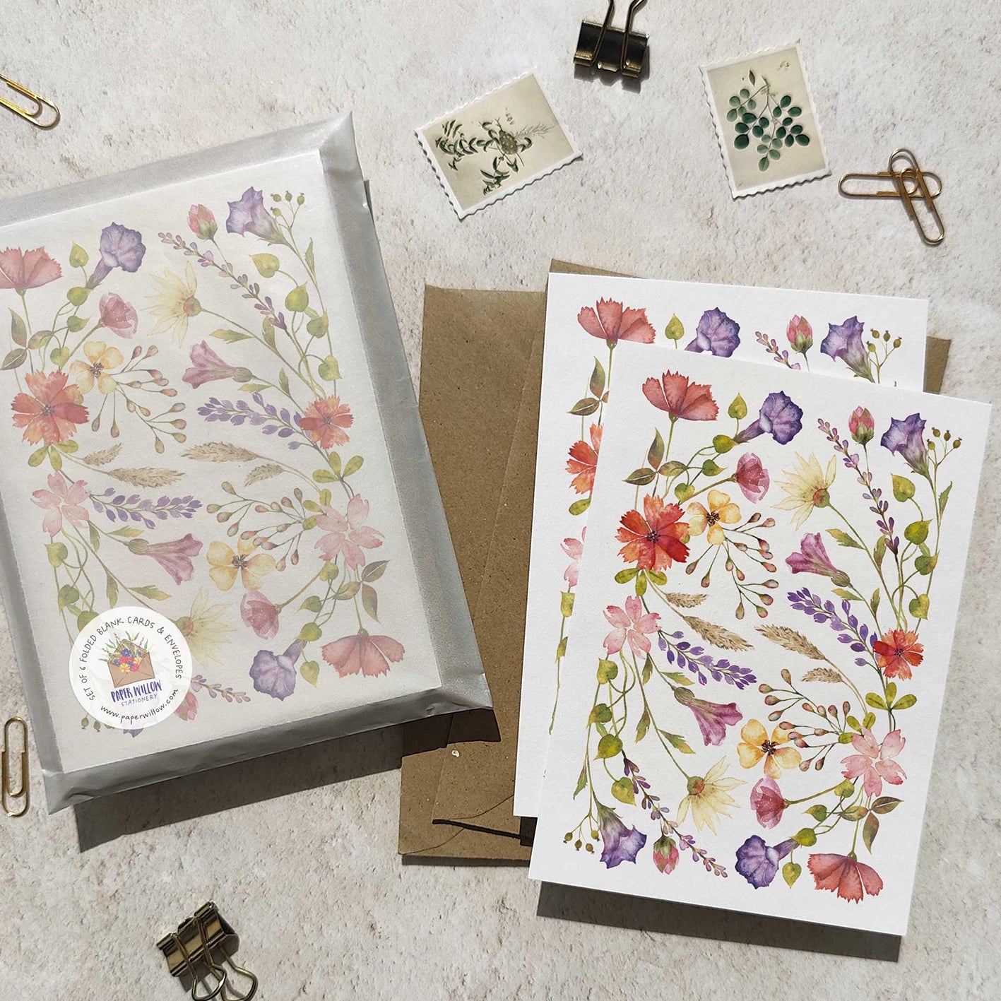 Delicate Wildflower Note Cards & Envelopes