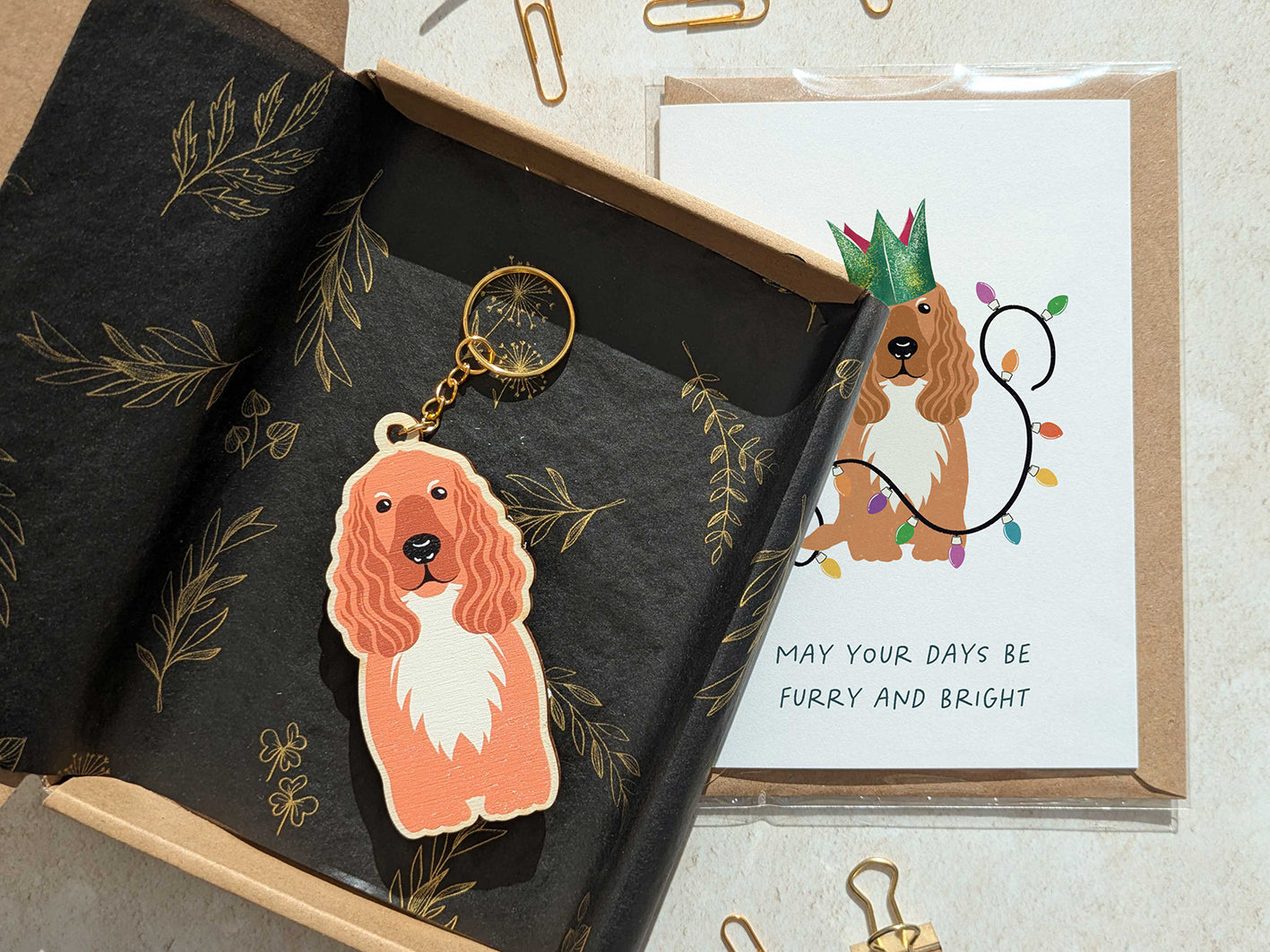 Cocker Spaniel Wooden Keyring