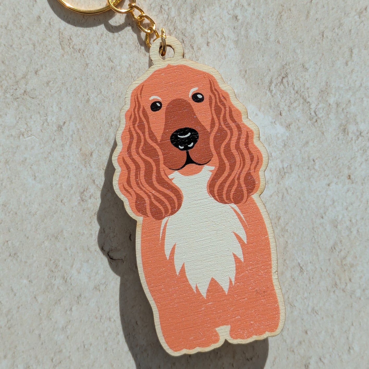 Cocker Spaniel Wooden Keyring