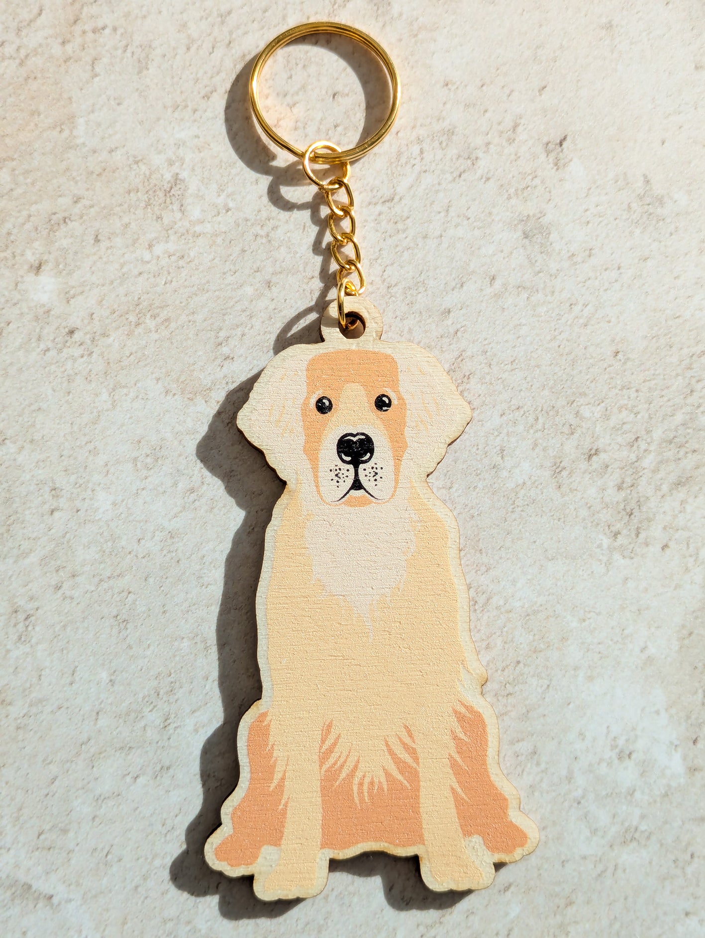 Golden Retriever Wooden Keyring