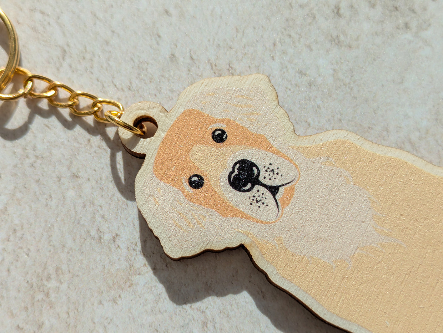 Golden Retriever Wooden Keyring