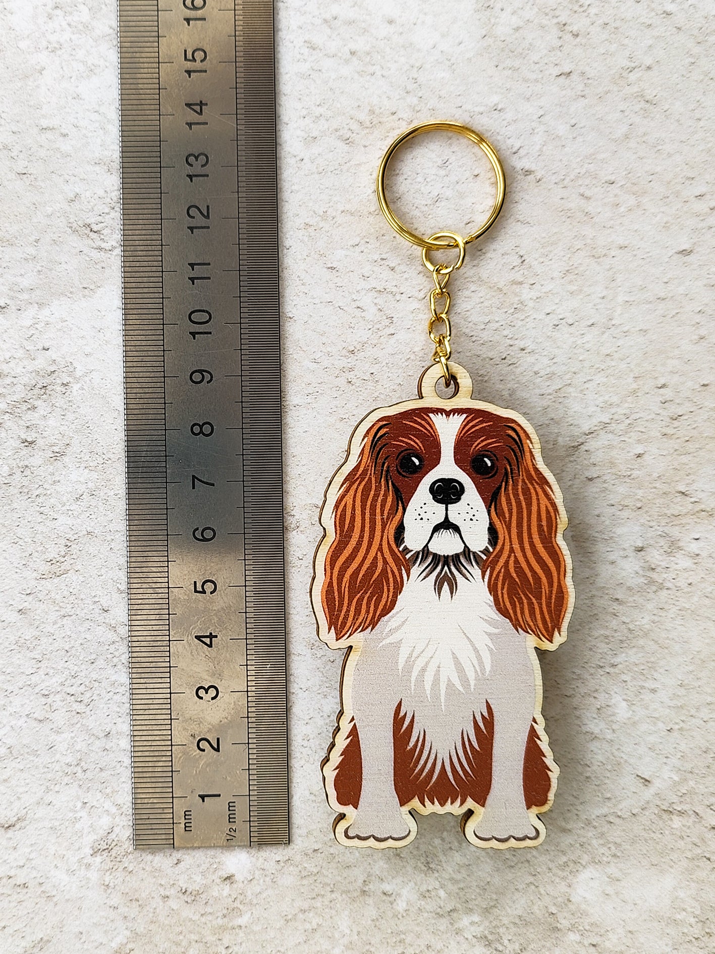 King Charles Spaniel Wooden Keyring
