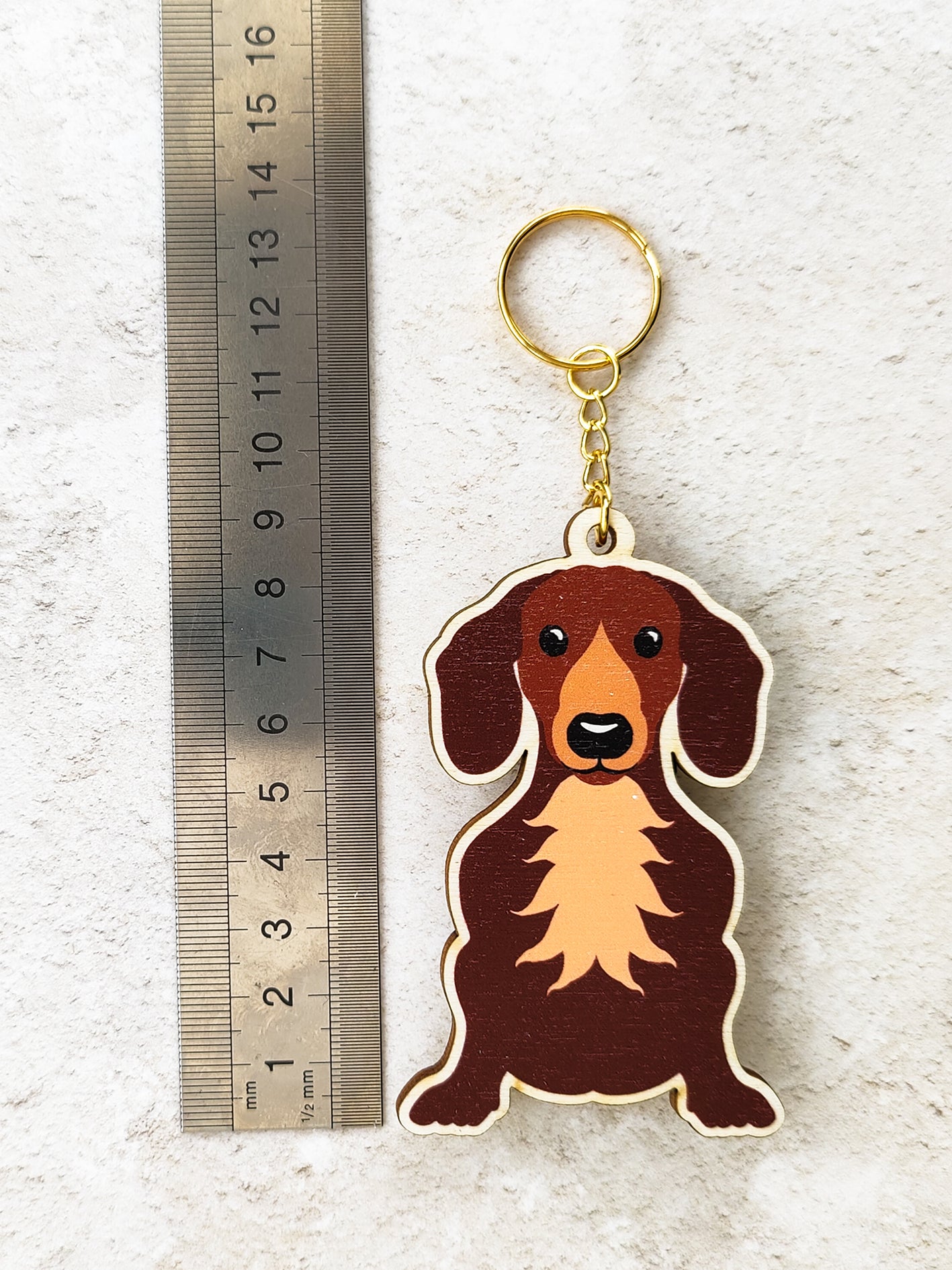 Dachshund Wooden Keyring