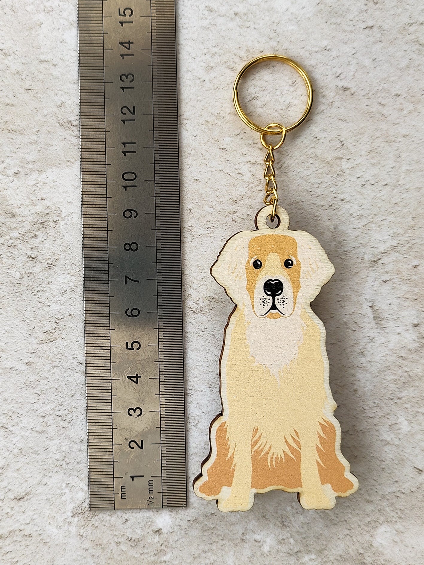 Golden Retriever Wooden Keyring