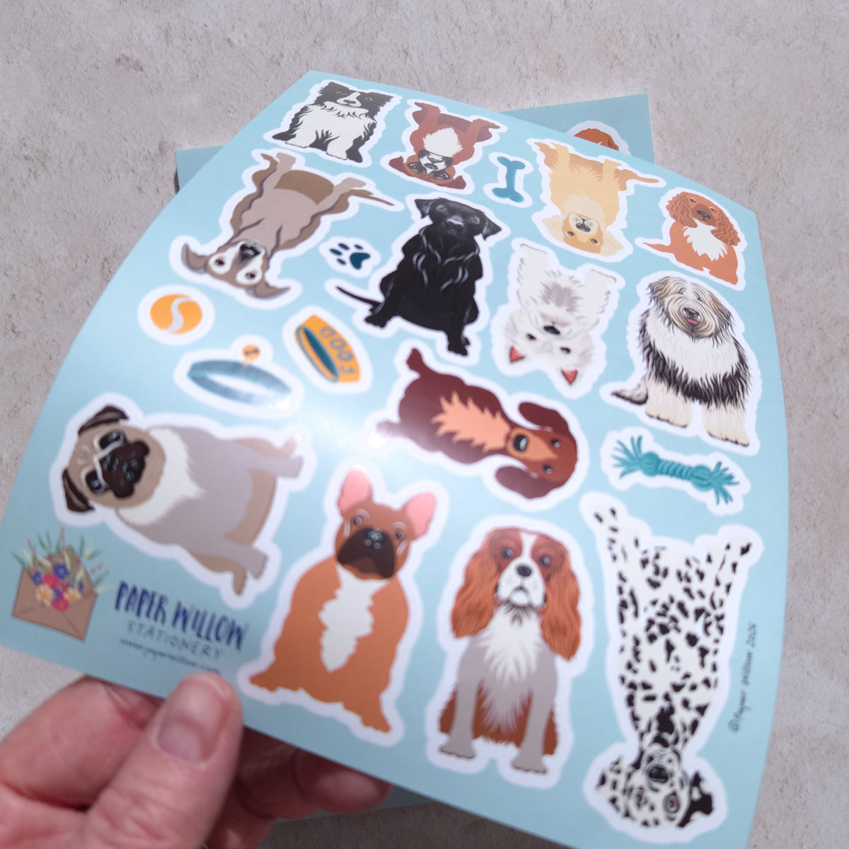 Cute Dog Breeds A5 Vinyl Sticker Sheet