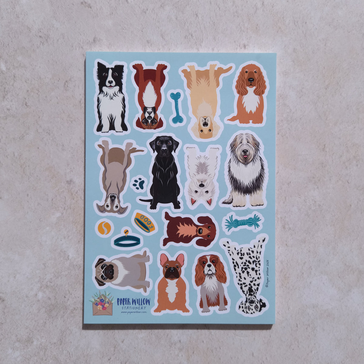 Cute Dog Breeds A5 Vinyl Sticker Sheet