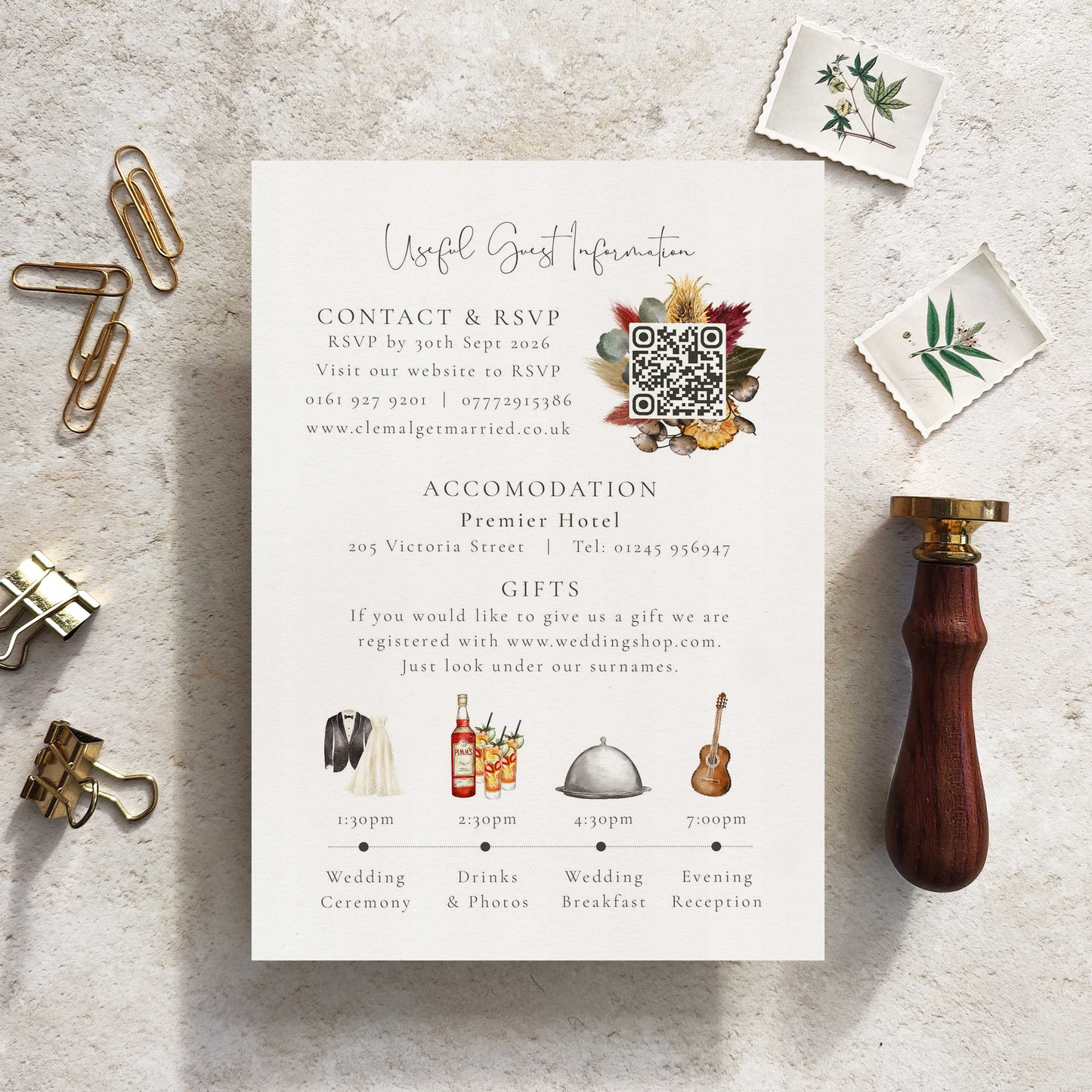 Dried Flowers Evening Invitation