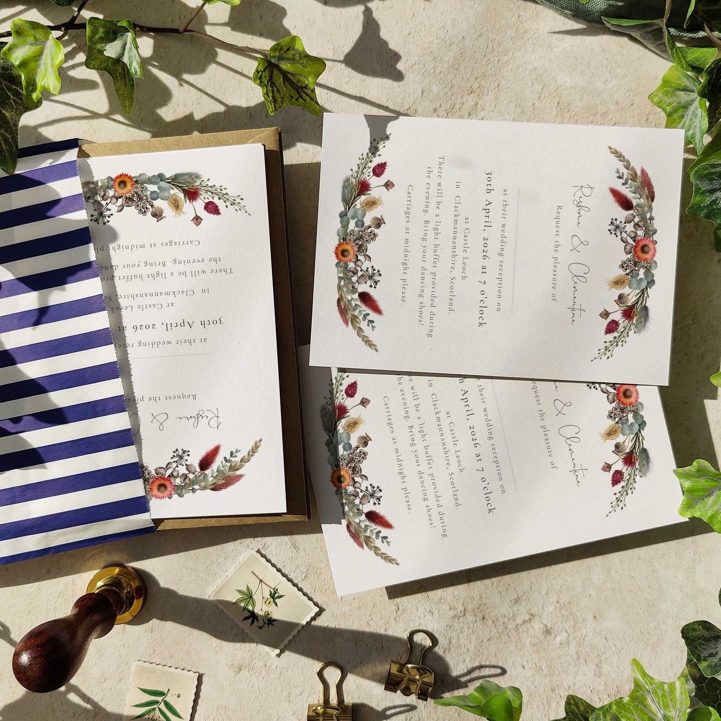 Dried Flowers Evening Invitation