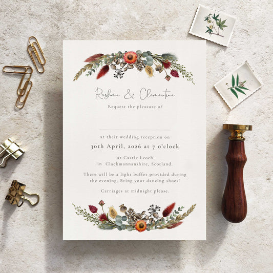 Dried Flowers Evening Invitation