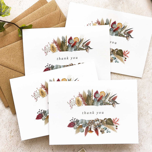 Dried Flowers Thank You Cards